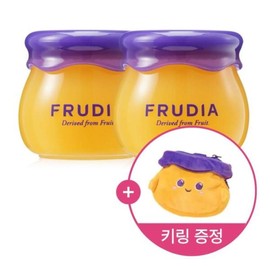 Frudia Blueberry High-Moisture Exfoliating Honey Lip Balm 2-Pack Set (+ Keyring Pouch) / 후르디아 블루베리 고보습 각질제거 허니 립밤 2개 세트 (+키링파우치 증정)