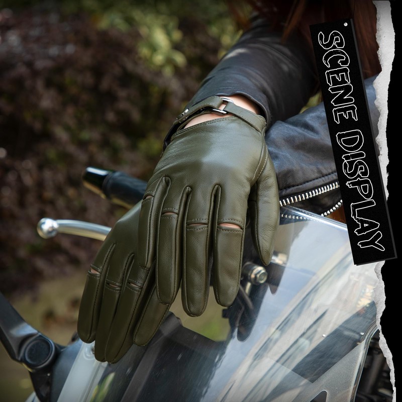 FIORETTO Women's Genuine Leather Gloves for Driving, Motorcycle-Unlined Thin Touchscreen