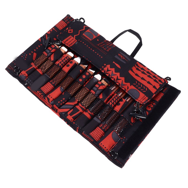 12 Pcs Stainless Steel Wooden Handle Tableware Set Outdoor 4