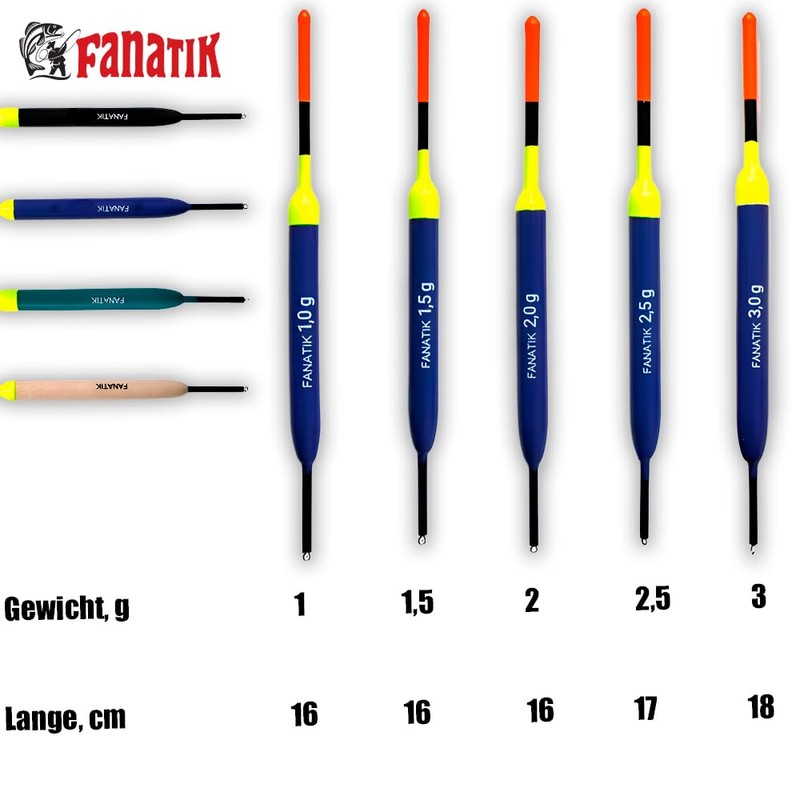 FANATIK Floats Universal All-Round Float Running Float Fishing Float 1.0g
