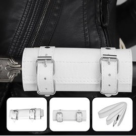 HOMURY Katana Sword Holder with Belt: 105 cm Katana Belt, PU Sword Belt, Comfortable to Wear, for Reenactments, Cosplay and Samurai, Enthusiasts, White