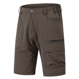 Rdruko Men's Quick Dry Work Shorts Lightweight Golf Cargo Shorts with Zipper Pockets(Brown, CA 40)