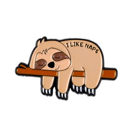 I Like Naps Sleeping Sloth Enamel Pin, Lazy Girl Badge Brooch, Funny Gift For Nap Queen Sleeping Lover, Low Energy Brooches, Napping Relaxation, Lazy Mood Lapel Badge, Humor Quote Saying Accessories