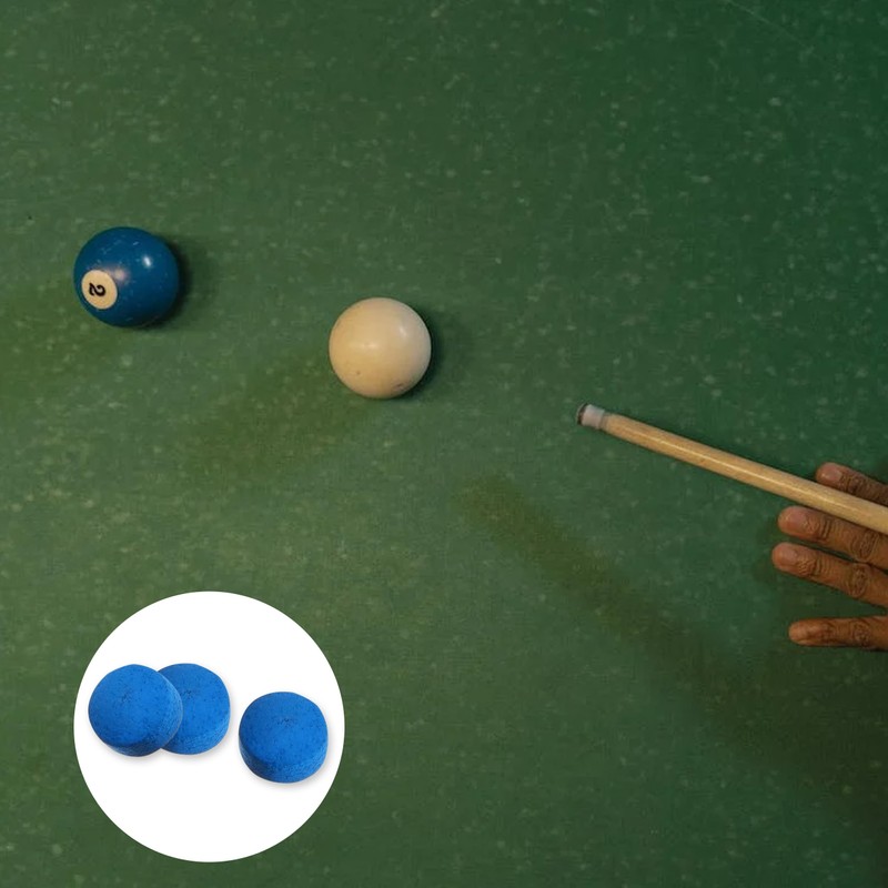 13mm Pool Cue Tips, 50 Pack Blue Leather Snooker Cue