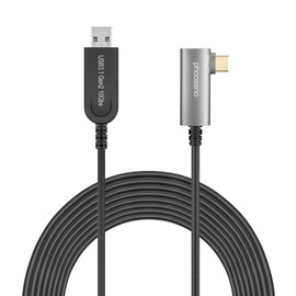 phoossno USB 3.2 A TO USB C Glasfaserkabel 10G bps 10M Übertragungsgeschwindigkeit, 90-Grad-Winkelstecker, Schwarz