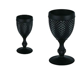 Vista Alegre Bicos Frosted Black Goblet 2 Pieces Set Boxed