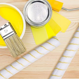 Cubiertas de Rodillos de Pintura Pelusa de Rodillo de Pintar Funda Grande de Rodillos de Pintura de Poliéster para Pintar Paredes Pisos Pintura de Casa Suministros de Marco (6, 18 Pulgadas)