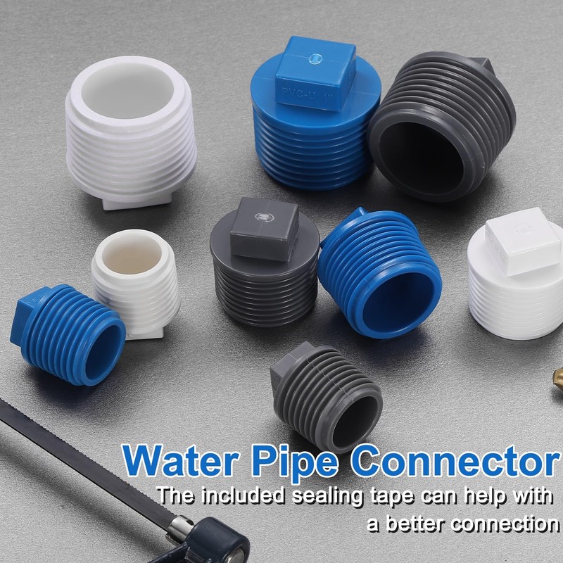 sourcing map 5Pcs 1/2 Inch PT Male Thread PVC Pipe