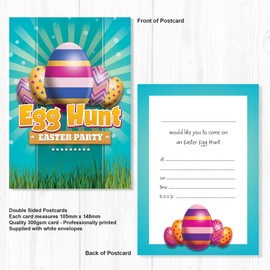 Olivia Samuel 20 x Easter Egg Hunt Postcard Invitations from Colourful Easter Party Invites - Ready to Write with Envelopes