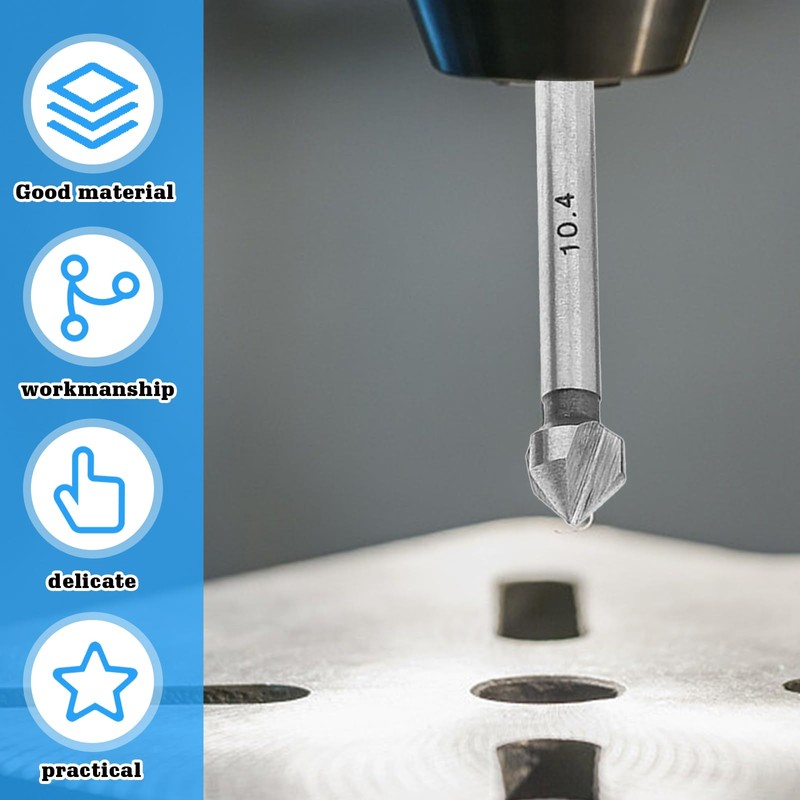 Countersink 6-Piece Drill Bit HSS: TOATELU Taper and Deburring Countersink