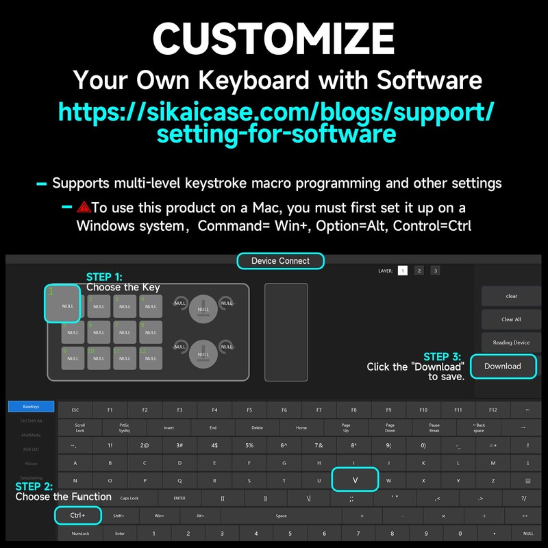 Mini Macro Programmable Keypad, One Handed Custom Programmable Gaming Keyboards