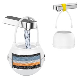 8-Stage Portable Tub & Tap Water Filter, Bath Water Filter (2,500 Gallons) - Removes Contaminants for Babies & Adults