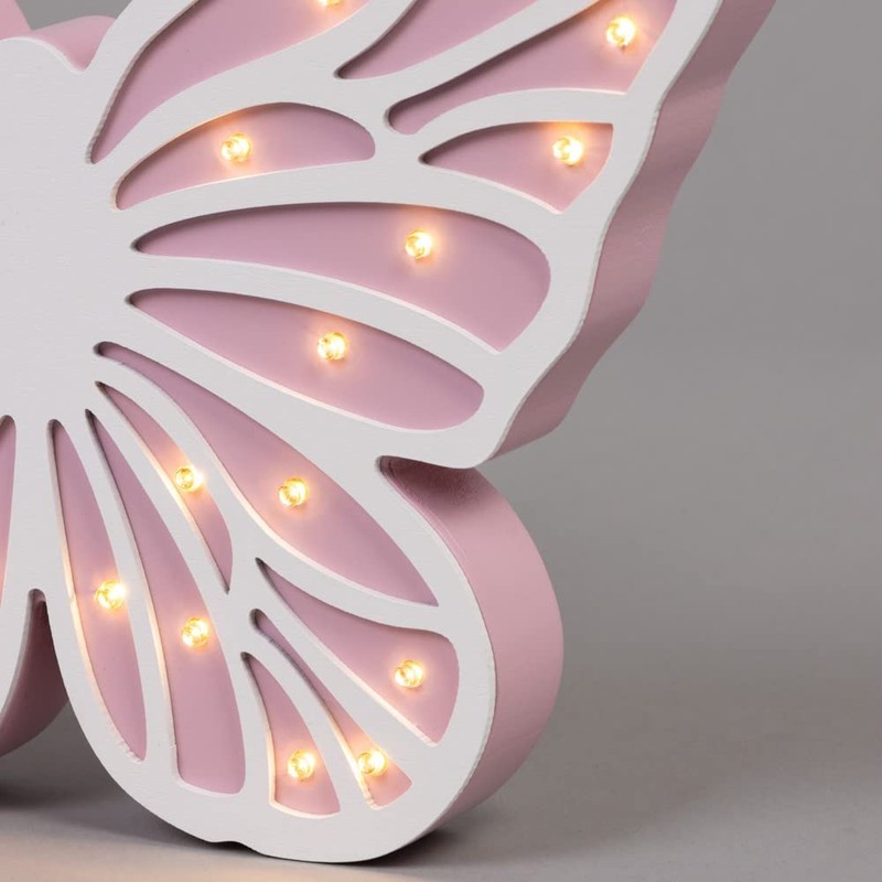LITECRAFT Glow Butterfly Table Lamp LED Children's Lighting - Pink,