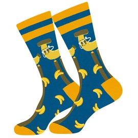 Funny Socks for Men Women Teens-Banana Fun Mens Dress Socks Fathers Day Novelty Gifts for Dad Husband Funky Cotton Crazy Food Crew Socks - Valentines Gifts Christmas Funny Gifts Stocking Stuffers