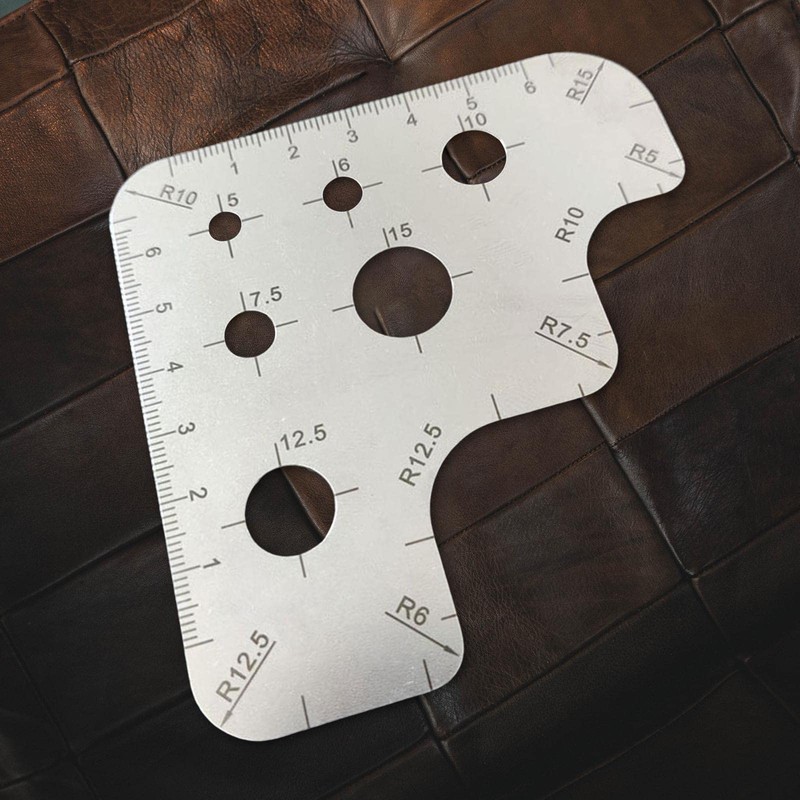 Folpus Leathercraft Drawing Ruler Round Corner Template Circle Stencil Tool