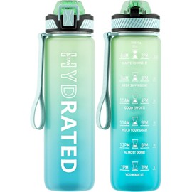 Mecdino Trinkflasche 1L BPA-frei aus Tritan | 2-in-1 Trinksystem Sportflasche mit Strohhalm und Direktes Trinken | Auslaufsichere Wasserflasche für Sport, Fitness, Arbeit, Radfahren, Wandern, Outdoor