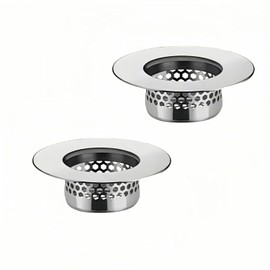 Bathroom Sink & Bathtub Drain Filter Strainer Set - 2 Pack Hair Catcher with Universal 1.25-1.6 Inch Drain Cover for Shower, Vanity, RV Sink - Anti-Clog, Easy-Clean, Gap-Free Design
