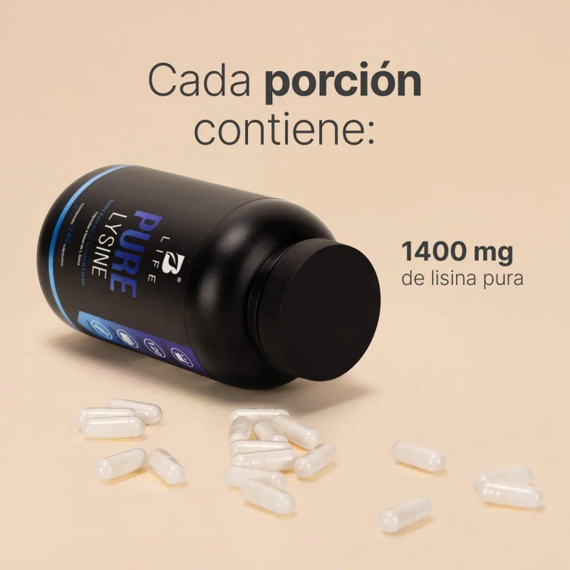 Lisina Pura 240 Cápsulas 100 Life Pure Lysine Rellenos