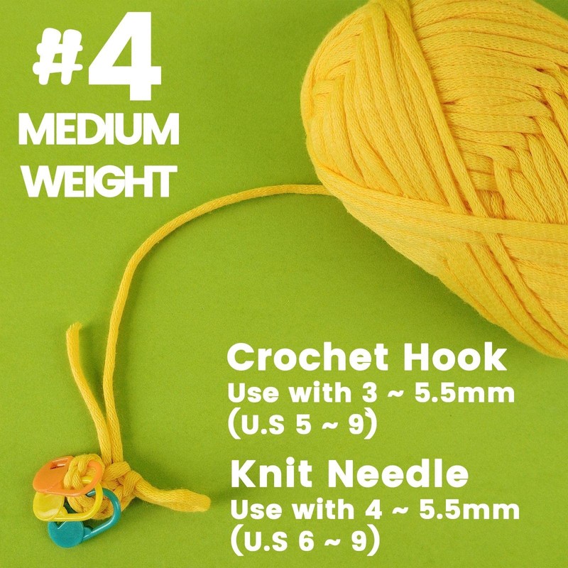 3 Pack Beginners Crochet Yarn, Black Yellow Red Yarn for