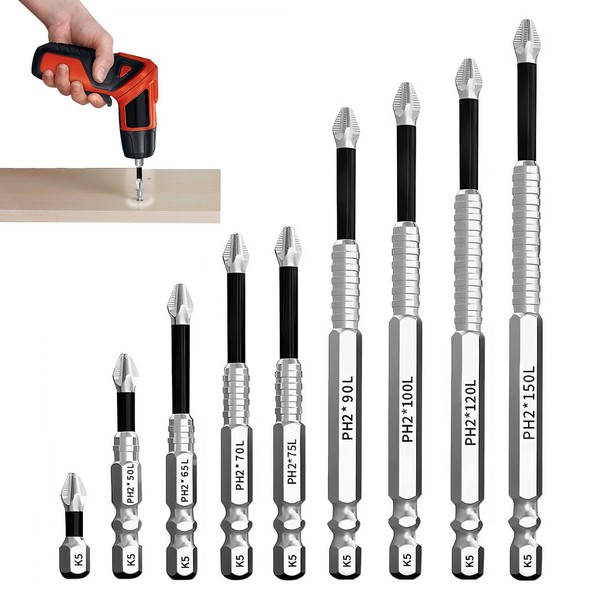 9PCS High Magnetic Screwdriver Drill Bit Set Anti-Slip Magnetic Impact