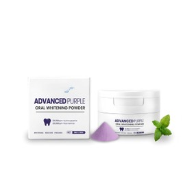 Purple Teeth Whitening Powder with Hydroxyapatite & Niacinamide - Enamel Care & Surface Stain Removal for a Whiter Smile, Fresh Mint & Lavender, 50g