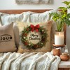 Rustic Christmas Decor Throw Pillow Covers Santa Post Card Design