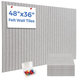 DexBoard 12 Pack Felt Wall Tiles-48 x36 Total, Removable Adhesive Bulletin Board for Office & Home, Pin-Friendly Tack Cork Board Tiles, DIY Wall Panel System (Ivory Tan)