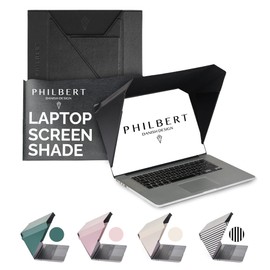 Philbert Danish Design 4-in-1 Laptop Sun Shade - Slim Hood Screen Shade, Privacy Screen, Heat Protection, & Contrast Enhancement - Universal, Foldable, & Lightweight - Fits 12"/13"/14" Laptops - Black