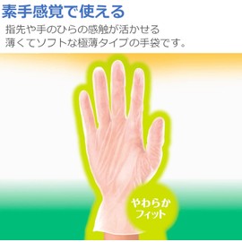 Household Gloves, Family, Bulk Purchase, Vinyl Gloves, Ultra Thin, Medium, Translucent, 50 Sheets x 2, No Inner Powder, Left and Right Use, Cleaning, Nursing, Gardening, Pet Care, Hair Dye, Disposable