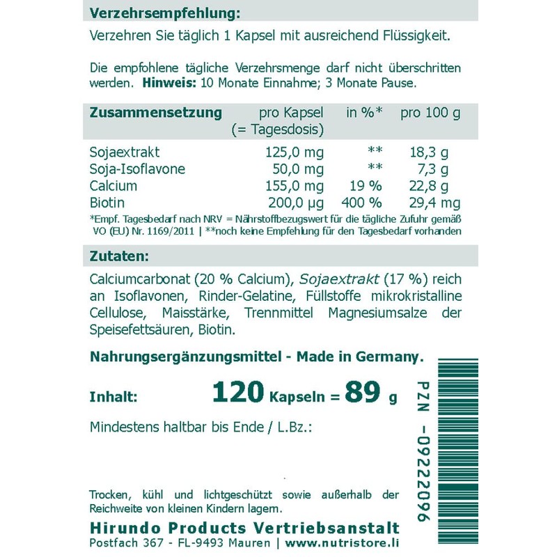 Soy Isoflavones 50 mg + Calcium + Biotin Capsules Pack