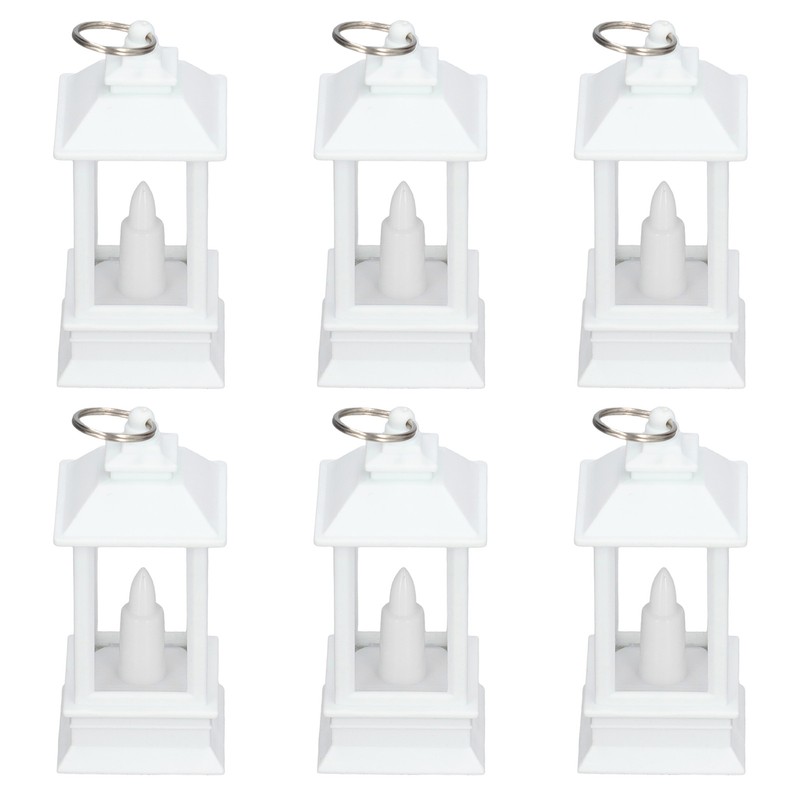 6PCS Ramadan Decorative Lights House Shape Plastic Wind Light Fireplace