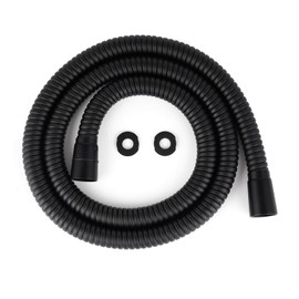 Hibbent 16mm (Outer)/10mm(Inner) Large Bore Shower Hose 1.25m -Supper Low Water Pressure Boosting Shower Hoses with Black, Universal Anti-Kink and Leak-Proof