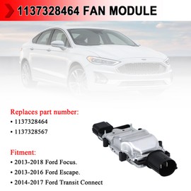 1137328464 Cooling Fan Module, Engine Cooling Fan Control Module Unit For 2013-2018 Ford Focus, Replaces # 1137328464, 1137328567