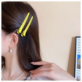 Jugielu Metal Hair Clips Duck Bill Hair Clips Yellow Hair Pin Clip Metal Alligator Curl Clips Long Side Clip Barrette Decorative Hair Accessories for Women