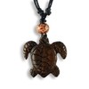 Island Piercings N253 Handmade Wooden Turtle Pendant Necklace Adjustable Length,