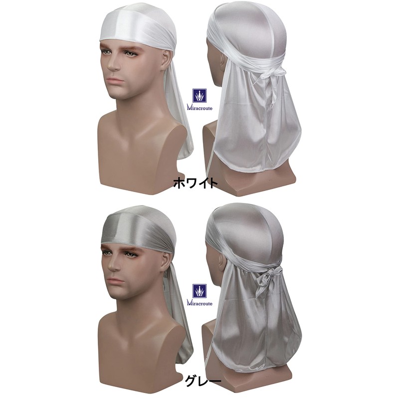 Miracroute Du Rug, Glossy Fabric, Durag Hip-Pop, Dance, Du-Rag, Red,