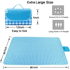 LRUUIDDE Extra Large Picnic 6'8" x (Rectangular), Blue