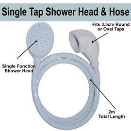 Home Flair Portable Shower | Push On Tap Shower Head and Hose | Shower Attachment for Bath Taps | | Dog Shower | Camping Shower (1.5M Long. Fits a 3.5-4 cm Wide Mixer Tap)