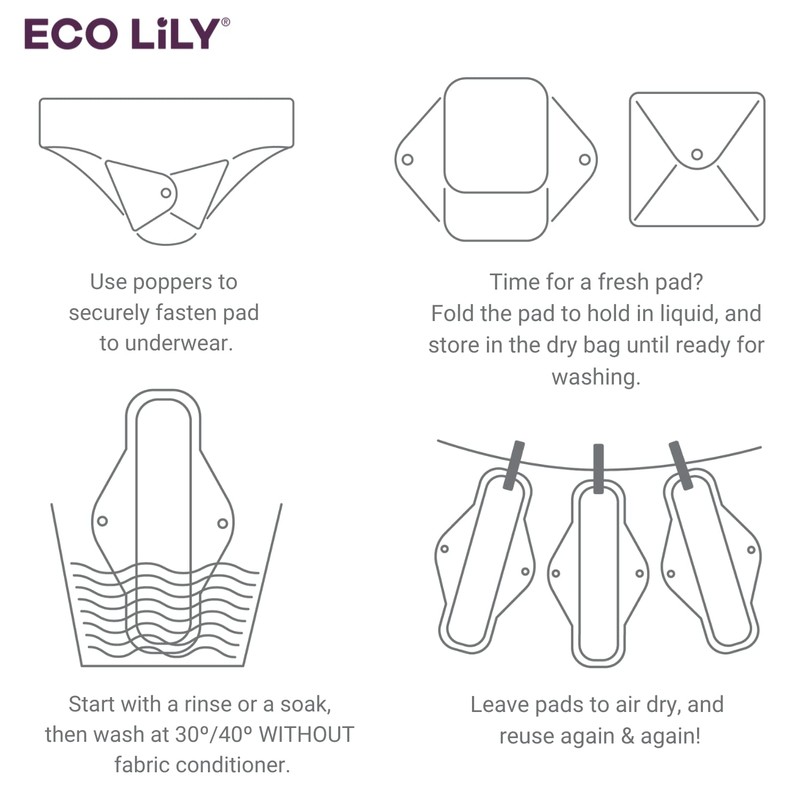 Eco Lily® Reusable Sanitary Pads - Sanitary Towels - Period