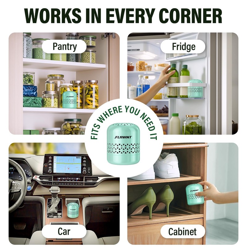 FLAWNT Refrigerator Deodorizer - Long Lasting Fridge Odor Eliminator and