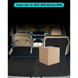CaBYbigG Cargo Mat fit for Genesis GV80 2021-2025 Cargo Liner Trunk Mat Back Seat Cover Protector (Trunk Mat with Backrest Mat)