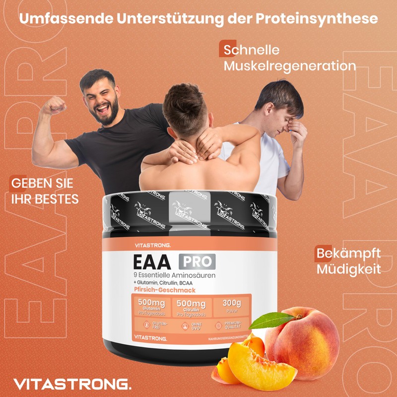 EAA Pulver 300g, Aminosäuren Essenziell EAA PRO Vitastrong, 9 Essentielle
