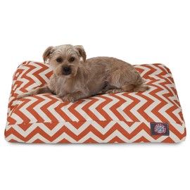 Majestic Pet Chevron Rectangle Dog Bed Washable – Non Slip Comfy Pet Bed – Crate Bed with Removable Washable Cover – Kennel Bed for Sleeping, Polyester Fiber, Small, Burnt Orange