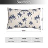 Navy Blue Palm Tree Lumbar Throw Pillow Covers Coastal Tropical
