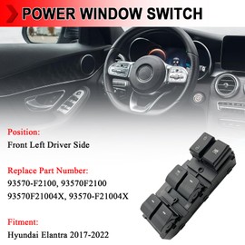 93570-F2100 Front Left Driver Side Master Power Window Switch Button Fit for Hyundai Elantra 2017 2018 2019 2020 2021 2022