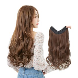 AISI HAIR Wig, Collarless Wig, Curly Wave, Loose and Fluffy, Women's, With Clip, Light Brown, Heat Resistant, Small Face, Natural, Light Brown