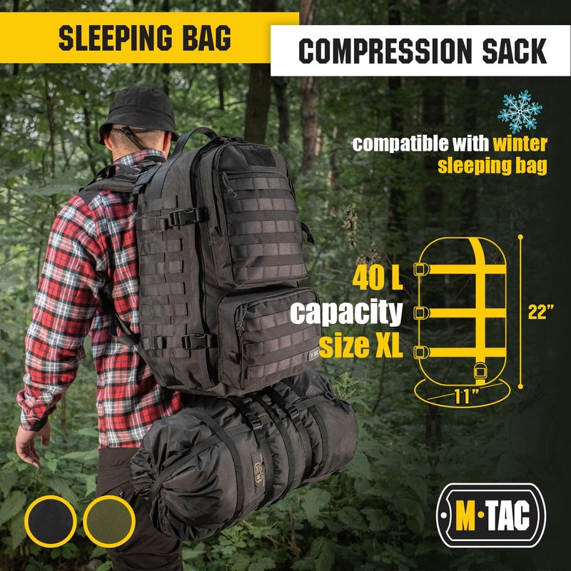 M-Tac Nylon Military Compression Sack - Stuff Bag Travel, Camping,