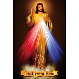 ROSTITCH Divine Mercy Cross Stitch Kits-Stamped Cross Stitch Kits for Adults Landscape Counted DIY Embroidery Needlepoint Kits Home Decor