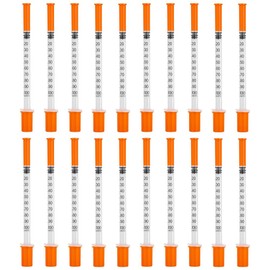 Sarini 20 Pack 1ml 0.3x13mm Syringe 30G, Plastic Multiple Uses Measuring Tools, 1ml Syringes With Cap, dispensing measuring tool, laboratory accessories, individually sealed packaging