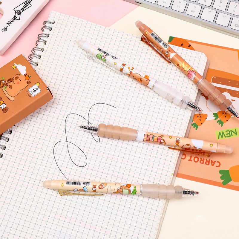 Grunlienus Capybara Pens, Cute Capybara Themed Click Pens, 0.5mm Fine